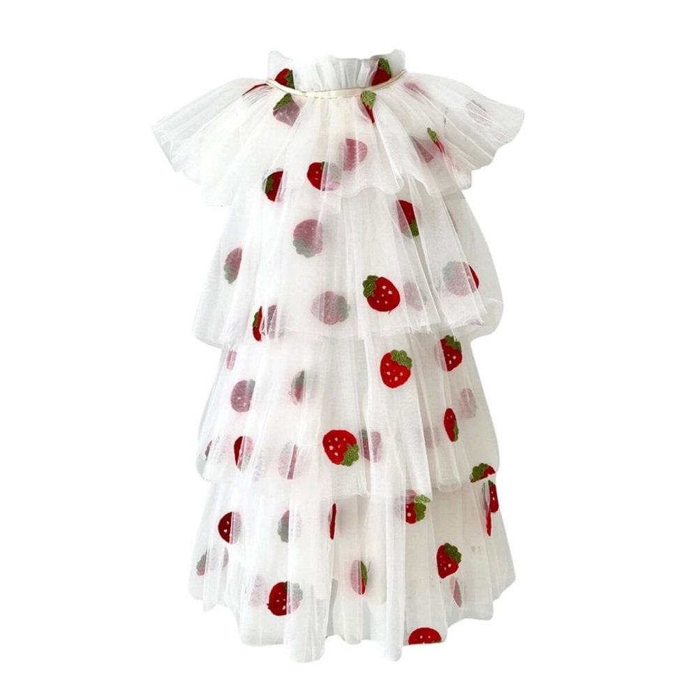 Lola and The Boys Tulle Strawberry dress, size 6! Pristine condition!